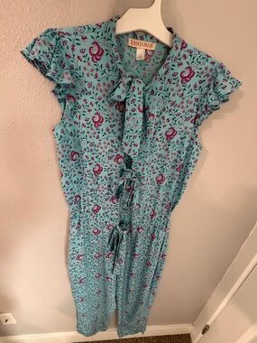 Banjanan Floral Flutter Sleeve Jumpsuit in Light Blue - Size S